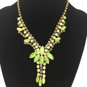 Vintage Moonstone and Rhinestone Necklace